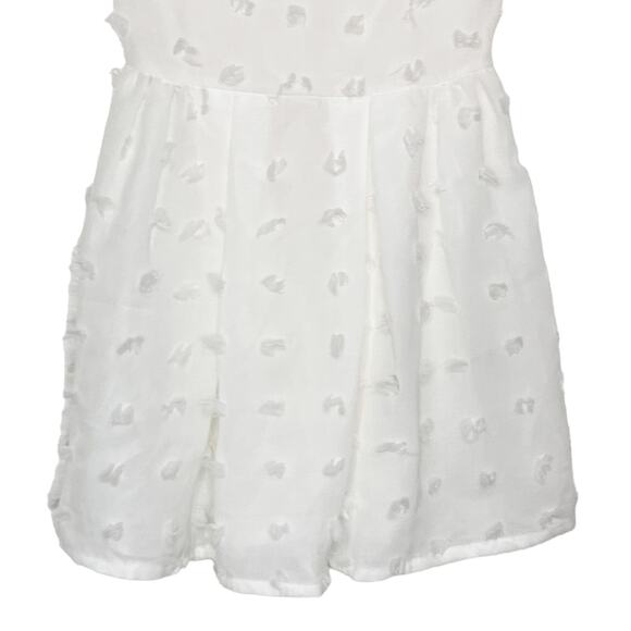 MOLLY BRACKEN Sleeveless Mini Dress Fit & Flare Textured Polka Dot White Size S - Picture 5 of 9